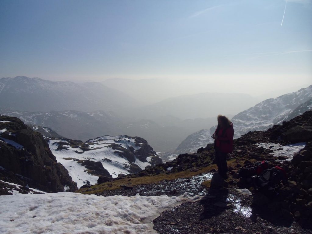 Taking a bearing from Mickledore Col